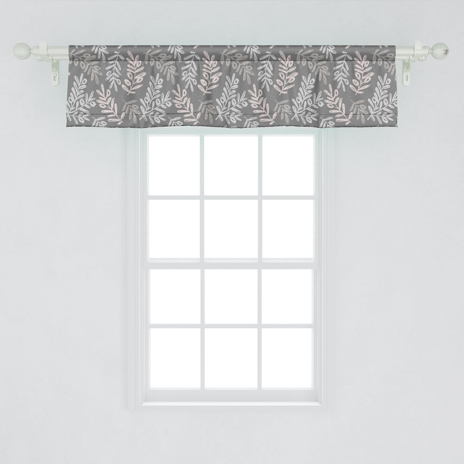 Ambesonne Forest Window Valance, Nature Eco Pattern with Winter Woodland  Deciduous Trees, Curtain Valance for Kitchen Bedroom Decor with Rod Pocket,  ...