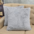 thumbnail image 3 of Home Soft Things Solid Light Faux Fur 2 Piece Throw Pillow Cover Set - Vapor Gray - 20" x 20", 3 of 8