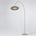 thumbnail image 5 of 77" Large Arc Floor Lamp With Black Mesh Fabric Shade, Modern Curved Overhanging Standing Lamp With Antique Gold, Foot Switch, E26 Socket, Cozy Ambient Glow, Weighted Base, 5 of 13