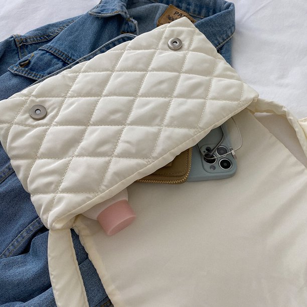 Bolsa bandolera con solapa cuadrado acolchado suave Algodón Invierno Hebilla informal para fiesta Tmvgtek Para Estrenar