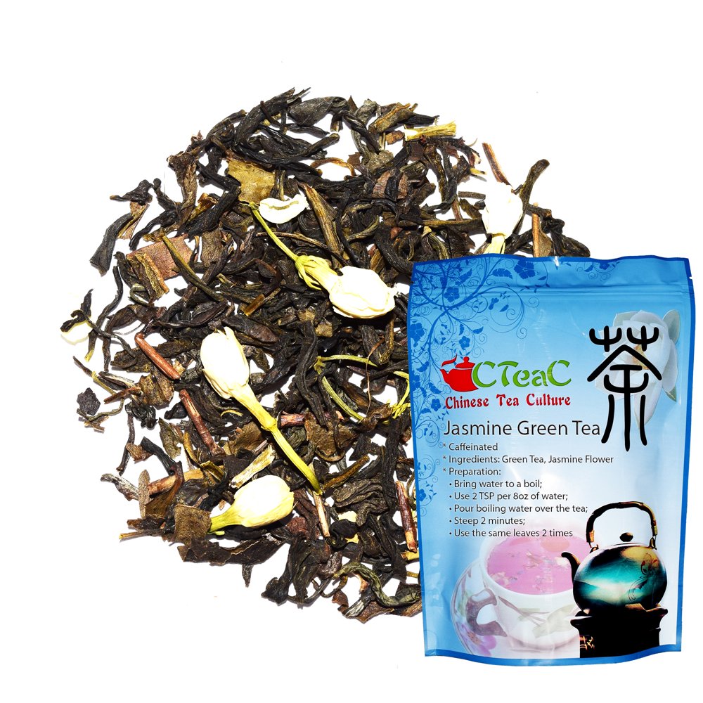 Chinese Tea Culture Jasmine Green Tea, caffeinated, velvety aroma of