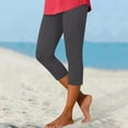 thumbnail image 4 of Zulora Women's High Waisted Capris Yoga Pants Stretch Slim Fit Solid Color Cropped Leggings with Elastic Waistband for Summer Workout, 4 of 7