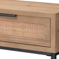 thumbnail image 3 of J&D Designs Reed 2-Drawer Coastal Wood & Iron Console Table in Brown/Black, 3 of 4