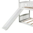 thumbnail image 3 of White Twin Over Twin House Bunk Bed with Slide, 3 of 8