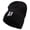 Black, variant on Old English P Embroidered Big Size Cotton Short Beanie - Black XL-3XL