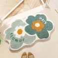 thumbnail image 3 of 40x60cm Bath Mat Quick Drying Foot Wipe Rug Bath Mat AntiSlip Bath Mat Thick Absorbent Footwear Entryway Cute Flower Pattern Bath Mat Washable Soft Stylish 16x23.6inch Blanket Blankets Small Area Rug, 3 of 4