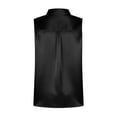 thumbnail image 7 of ZQGJB Womens Sleeveless Button Down Shirt Silky Satin Blouse Dressy Casual Summer Solid Color Basic Business Work Tank Tops Black XXL, 7 of 7