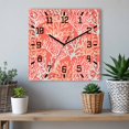 thumbnail image 6 of Orange Red Coral Coastal Wooden Wall Clock Silent Non Ticking, Ocean Nautical Seaside Beach Square Wall Clocks Battery Operated, Decor Clock for Home Office, Living Room, Kitchen, 10 Inch, 6 of 9