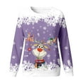 thumbnail image 4 of Little Girl Christmas Sweatshirt Christmas Reindeer Printed O-Neck Full Sleeve Pullover Shirt Xmas Cozy Pullover Top, 4 of 4