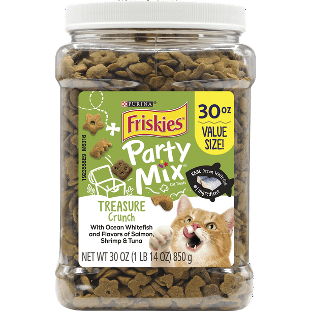 Friskies Cat Treats Party Mix Treasure Crunch 30 oz. Canister