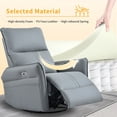 thumbnail image 4 of Bellemave Power Swivel Rocker Recliner, 270° Glider Recliner with USB Ports, Overstuffed Faux Leather Rocking Chair for Small Spaces Living Room (Blue Gray), 4 of 9