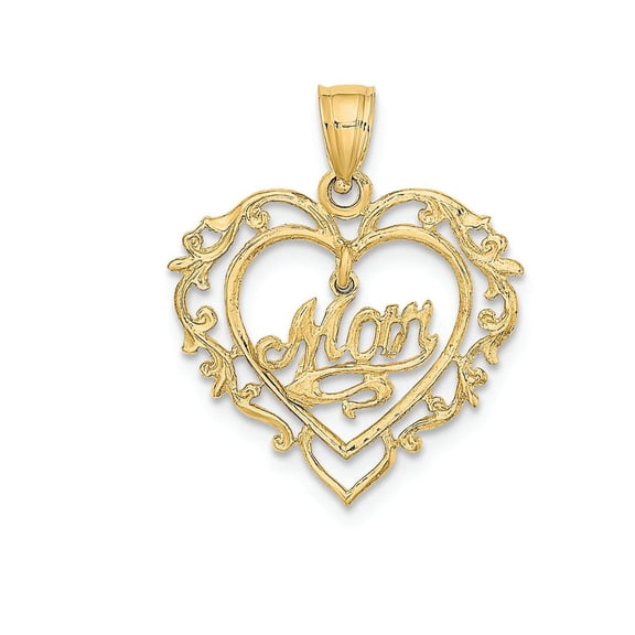 FJC Finejewelers 14k Yellow Gold Heart with Dangling Mom Inside Charm