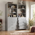 thumbnail image 4 of Homieasy 21.3 Inch Freestanding Closet System with 4 Wood Drawers and 3 Shelves for Walk-in Closet, Bedroom, Gray, 4 of 10