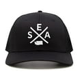 thumbnail image 2 of International Tie Seattle SEA Hat for Men and Women - Snapback Trucker Baseball Cap (All Black), 2 of 3