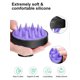 thumbnail image 4 of Cepillo masajeador del cuero cabelludo con cerdas de silicona suave, exfoliante capilar resistente al agua para la ducha, color negro y morado., 4 of 5