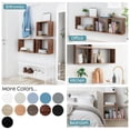 thumbnail image 4 of Kaboon Wall Mount Cube Shelf Set of 3,19.75x12.5x7.75, Model-Cube-Shelf, Dark Walnut, 4 of 7