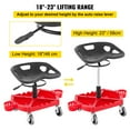 thumbnail image 3 of KFFKFF Shop Stool, 300 lb Rolling Garage Bench, 18" to 23" Adjustable Height Mobile Rolling Gear Seat, Round Pallet Garage Pneumatic Bench, All-Terrain 4" Casters with Two Brake Mechanical Seats, 3 of 9