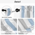 thumbnail image 5 of Light Blue Grey Stripe Tier Curtains, Modern Farmhouse Vertical Striped Light Filtering Kitchen Curtains, 2Pcs Rod Pocket Half Window Treatments Panels for Sink Cafe Cabinet Camper 27.5x36 Inches, 5 of 9