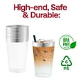 thumbnail image 5 of Smarty 12 oz. Clear Metallic Silver Rim Round Disposable Plastic Cups 240ct, 5 of 6