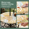 thumbnail image 3 of Round Outdoor Tablecloth with Umbrella Hole and Zipper, Orange Gray Coral Coastal Fitted Table Cover with Elastic Edge for 36-44 Inch, Summer Beach Seaside Nautical Waterproof Patio Tablecoths, 3 of 9