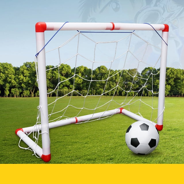 HEALEEP Compact Portable Soccer Goal with Ball and Air Pump Sports Set for Boys Skill Development