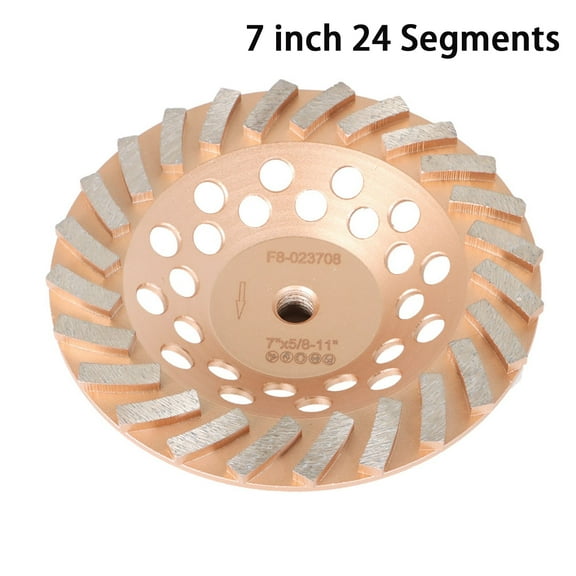 7 inch 24 Segments Diamond Cup Grinding Wheels 5/8"-11 Arbor for Concrete and Masonry Angle Grinder