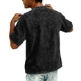 thumbnail image 5 of GrmtClth Mens Denim Shirts Vintage Short Sleeve Tee Casual Henley Tops Trend Button Down Blouse Black XL, 5 of 8