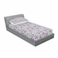 thumbnail image 3 of Flower Bedding Set with Sheet & Covers, Vibrant Floral Pattern in Pastel Flourishing Blossom Field Shabby, Printed Bedroom Decor 2 Shams, 4 Sizes, Baby Blue Purple Yellow, by Ambesonne, 3 of 3