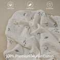 thumbnail image 6 of Gllquen Baby Muslin Soft Cozy Cotton Mini Crib Pack N Play Fitted Sheets for Boys Girls 3-Pack, Leafy Green, 6 of 10