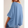 thumbnail image 3 of Women's Sleeve Crewneck T Shirts Loose Casual Summer Tops Comfy Basic Tees, 3 of 5