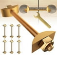 thumbnail image 2 of 6Pcs M8x100mm Drawbolt Flipped Connectors Sturdy Brass for Butcher Block Countertops Bed Rails Easy Installation Designs, 2 of 8