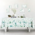 thumbnail image 2 of Teal Eucalyptus Leaves Tablecloth Waterproof Fabric,Rectangle Watercolor Oil-Proof Wrinkle Resistant Table Cover for Dining Table, Buffet Parties and Camping, Mint Color (60" x 84"), 2 of 6