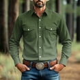 thumbnail image 2 of Josdec Mens Gradient Stretch Button Down Shirt, Lapel Dual Chest Pocket Long Sleeve Top, Western Style Country Casual Business Daily Wear Shirts S-XXXL, 2 of 10