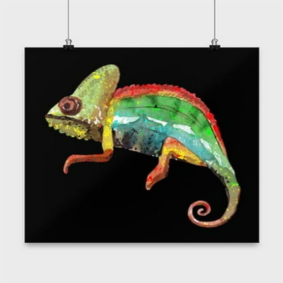 Colorful Chameleon Art - Animal Lover - 13x13 Poster Print - Vibrant Decor