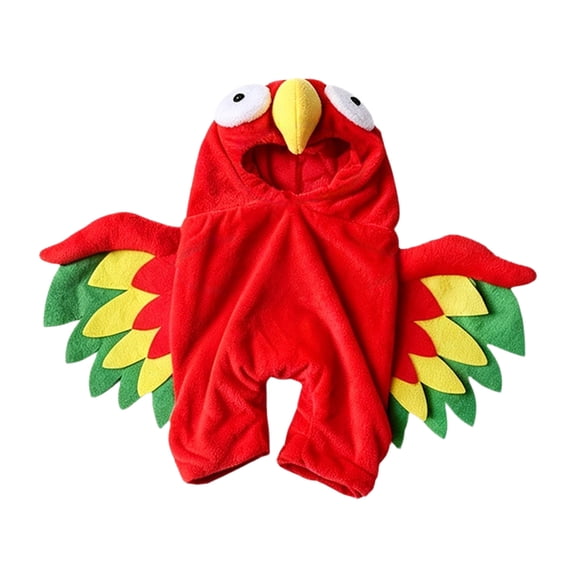 Pet Hooded Outfit with Beak and Wing Details, Cute Parrot Bird Design Cosplay Apparel for Cats Dogs Fall Thanksgiving Holiday Party Dress Up