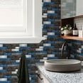 thumbnail image 5 of 6Sheets Self Adhesive Tiles Stickers Blue Brown Gray Marbling Wall Decals 11.8x5.9inch Waterproof Peel and Stick Backsplash Mosaic Brick Wallpaper, 5 of 7