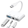 thumbnail image 1 of Adaptador MTIQHS USB OTG 3 en 1 con USB C a audio de 3,5 mm y PD de 60 W, 1 of 7