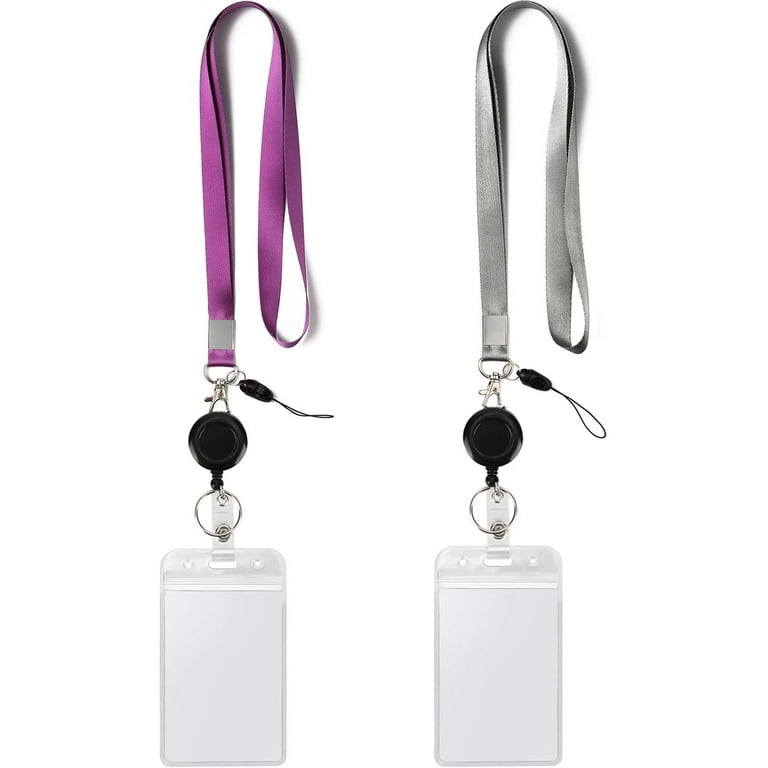2 Pack Lanyards with ID Badge Holders Lanyard Retractable Badge
