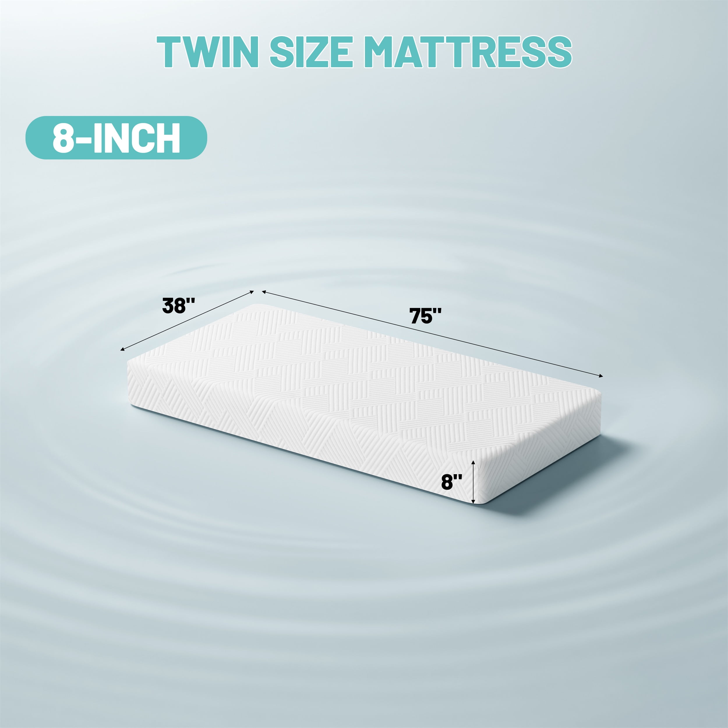 Vipbear 8in Twin Hybrid Mattress In A Box, Gel Memory Foam With Individually Wrapped Pocket Coils, Medium Firm, Pressure Relief, Cooling Sleep Support