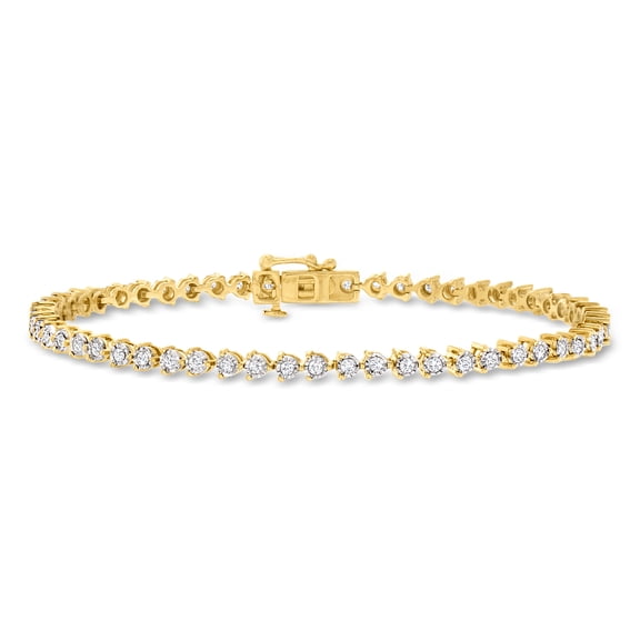 Ross-Simons 1.00 ct. t.w. Round Brilliant-Cut Diamond Tennis Bracelet in 18kt Gold Over Sterling, Women's, Adult