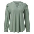 thumbnail image 4 of Women Blouses Cute Summer Sexy Long Shirts for Women Active Wear Top Set Long Sleeve Tops for Loose Fit Sleeve Chiffon Blouse Laye Shirts Petite Tops Cute Clothes Summer Girl Green XL, 4 of 6