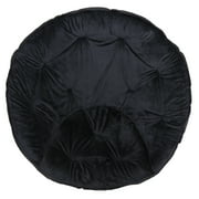 ZENY Faux Fur Saucer Chair Home Living Room Comfortable Moon Chair Solid Metal Frame - Black