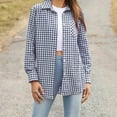 thumbnail image 4 of Simua Plaid Shirts for Women Casual Button Down Shirt Roll Up Long Sleeve Checkered Blouse Tops, 4 of 7