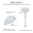 thumbnail image 6 of Rosec Jewels Vintage Inspired Ring for Women, Ethiopian Opal Ring with Diamond - 6 MM, 14K White Gold, US 10.50, 6 of 10