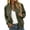 Army Green, variant on Bomber Jacket for Women Stand Collar Zip Up Water Resistan Athleisure Coat Relaxed Casual Long Sleeve Solid Color Outerwear with Pockets XXL