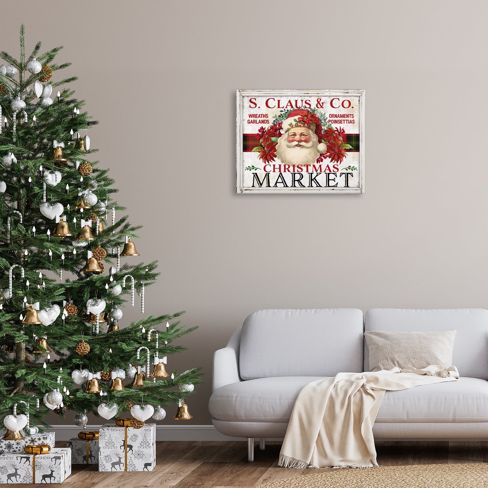 Stupell Industries Holiday Christmas Market Holiday Painting Gallery Wrapped Canvas Art Prints Wall Art, 30 x 24