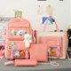 thumbnail image 1 of 4 Pcs Set Women Backpack Harajuku Laptop Canvas School Bags For Teenage Girls Kawaii Backpack College Student Book Bag Rucksack, 1 of 4