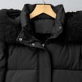 thumbnail image 4 of Women Cropped Winter Puffer Coat, Solid‑Color Fuzzy‑Lined Quilted Hooded Zip‑Snap Casual Outerwear With Side Pockets for Cold Weather Travel, 4 of 9