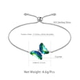thumbnail image 4 of 925 Sterling Silver Green Butterfly Bracelet Emerald May Birthstone Bracelets Jewelry Crystal Women Birthday Mother's Day Gifts Juwaliy, 4 of 7