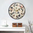 thumbnail image 2 of Yayeee Wall Clock Battery Operated 9.5" Silent Quartz Non-Ticking for Living Room Decor, Beige Leaves Plaid, 2 of 8
